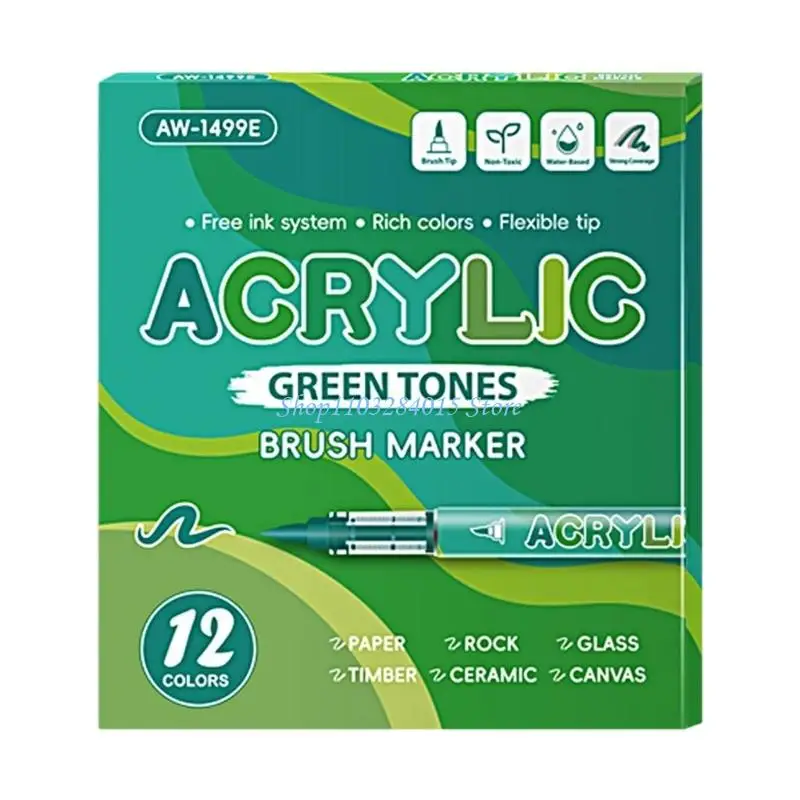 

R6FF 12-цветный акриловый маркер для рисования карточек на бумаге, дереве, холсте