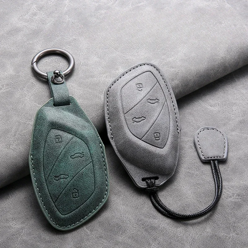 

Leather Car Remote Key Case Cover Shell For Roewe RX5 I5 I6 RX3 RX8 ERX5 MG MG6 MG4 ZS EV EZS HS EHS MARVEL X MARVEL R