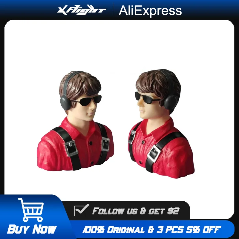 

XFlight 1/6 Scale Pilot Figure Red RC Plane Accessory for Hobby Model (1PC, Realistic Toy Pilot for Cockpit)
