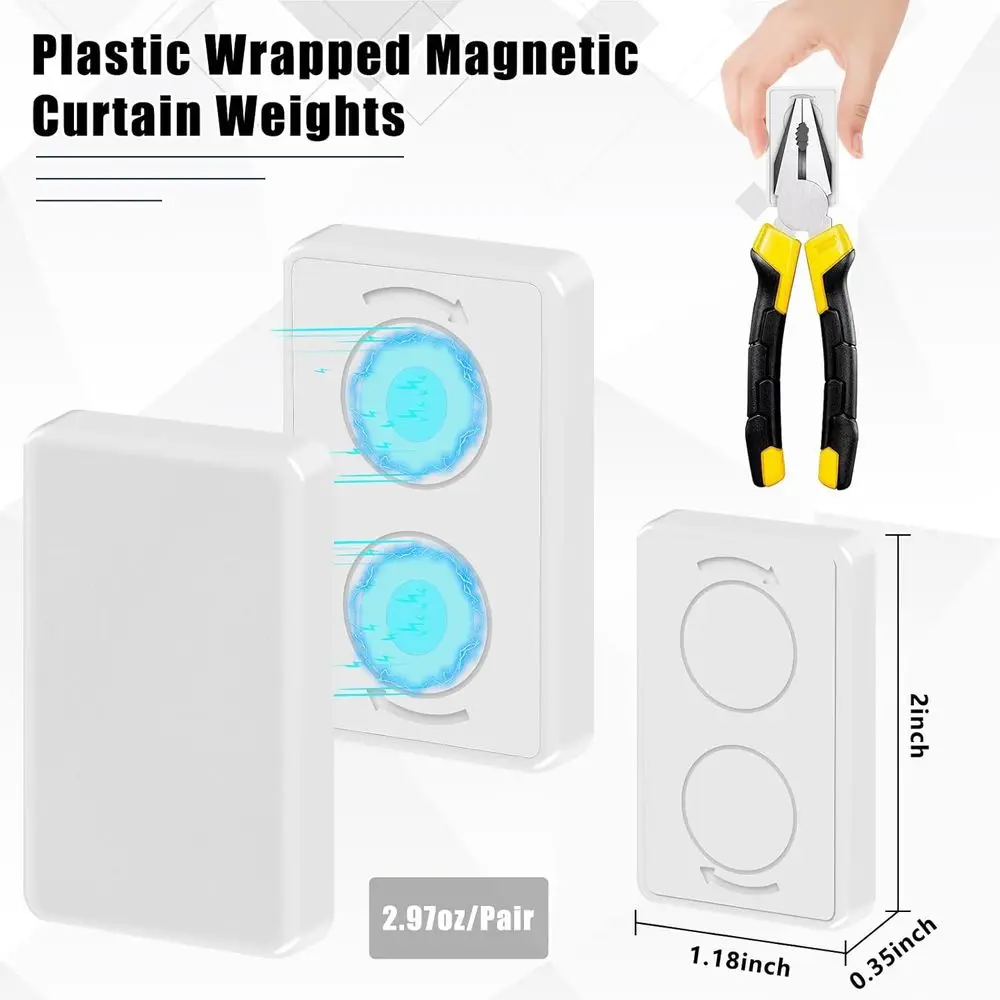 ستارة خارجية شديدة التحمل، 36 قطعة، مقاومة للماء ومغناطيسية، مثالية للحالات العاصفة والاستخدامات المختلفة (أبيض)