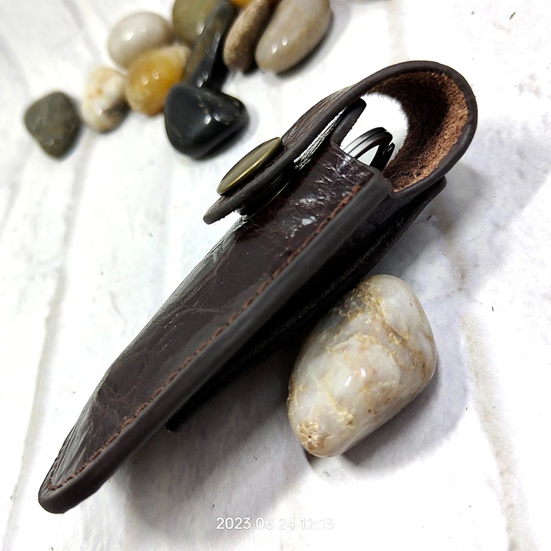 Blongk مفتاح صغير الخصر حقيبة جلدية صغيرة مفتاح حافظة حزام الحقيبة المتاح أخف حالة أخف غمد WD-HJ