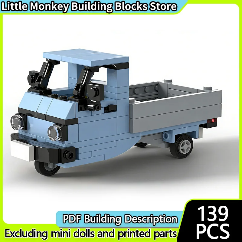 

City Car Model MOC Building Bricks P3 Three-Wheeled Commercial Vehicle Modular Technology Children Holiday Gifts Assemble Toys