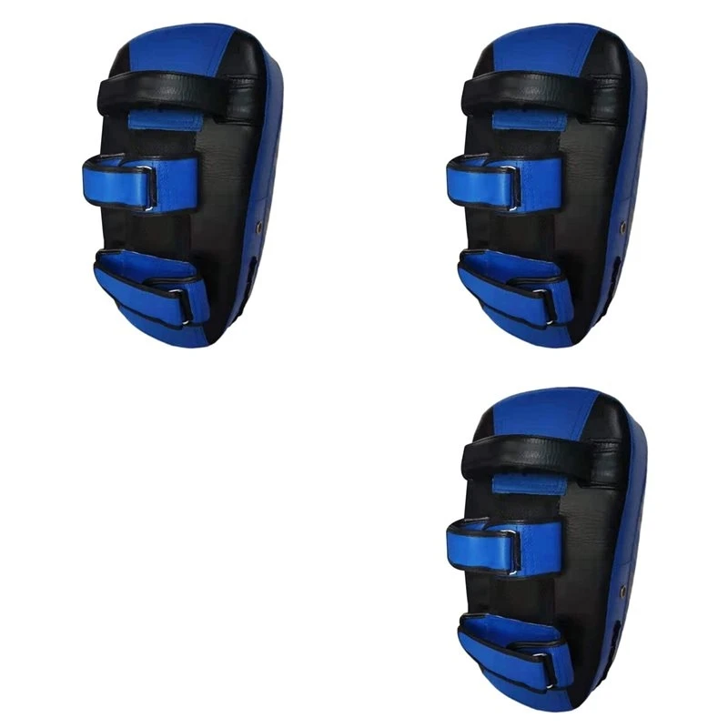T22C 3X Kicking Shield MMA Thai Pad Training Kickboxing Muay Thai Shield Leather Practicing Hand Pad Taekwondo Exercise Blue