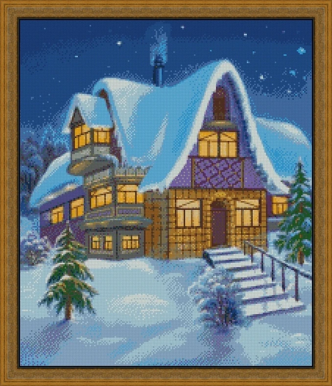 

Embroidery Threads for Embroidery Set, Cross Stitch Kits, Blue House in Snow, Christmas, 46-53