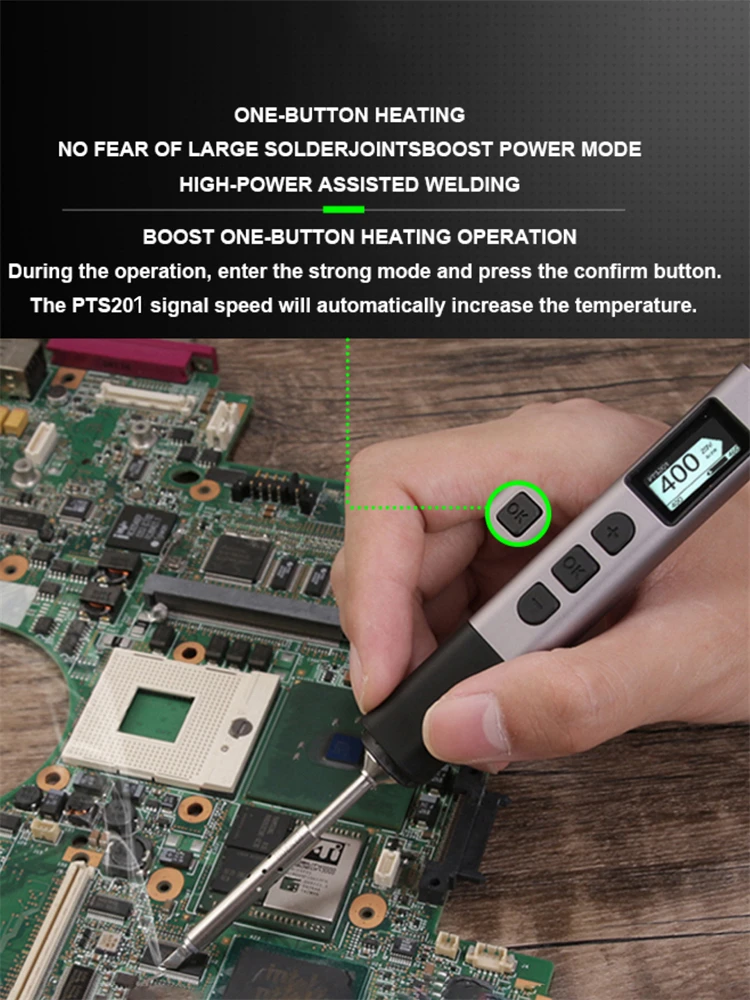 PTS201 PD 100W Soldering Iron Portable Solder Station PID Temperature Control for Electronic DIY Repair