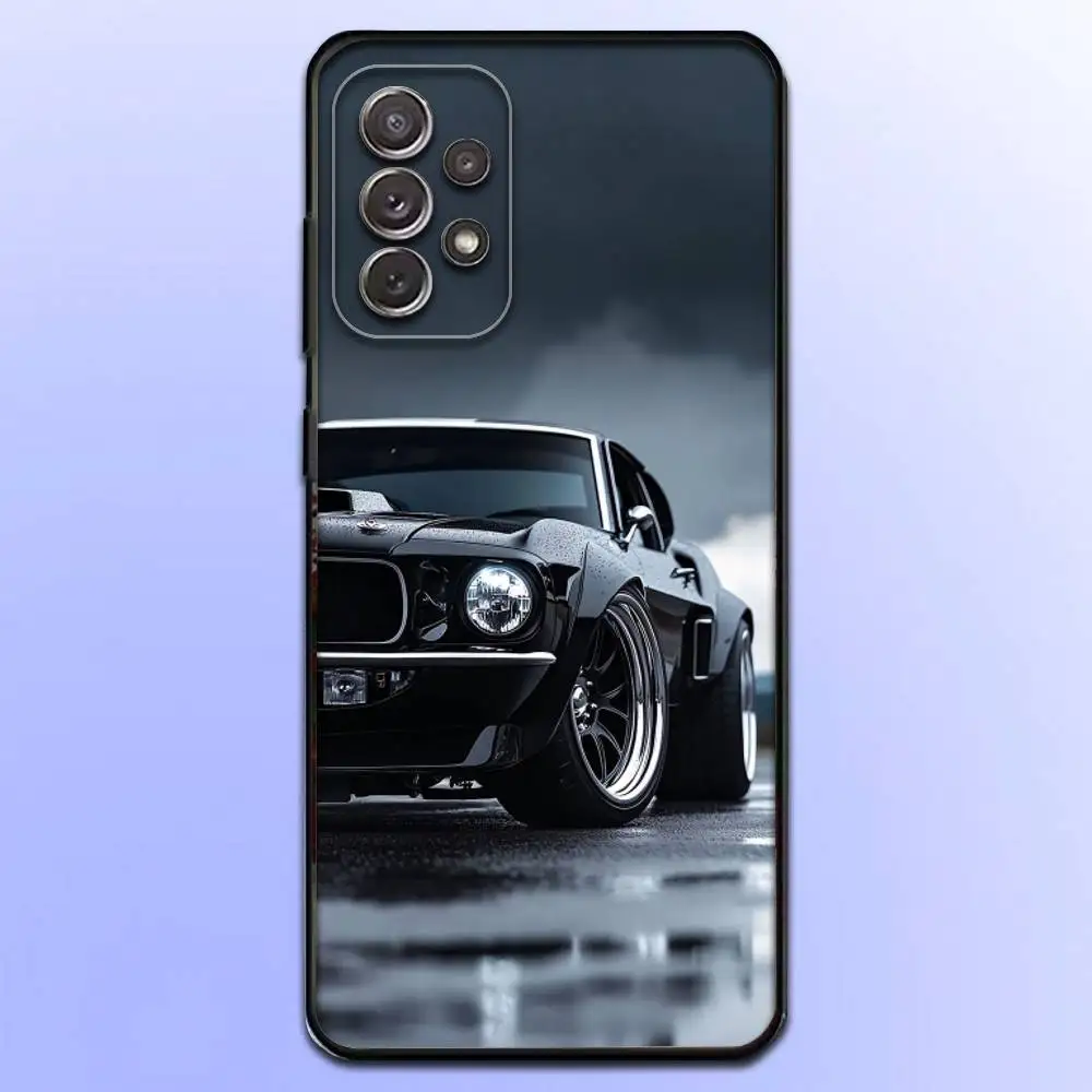 Capa de telefone Classic Racing M-Mustang para Samsung S25, S24, S21, S22, S23, S30, Ultra, S20, Plus, Fe, Lite, Note, 10,9,5G Capa preta