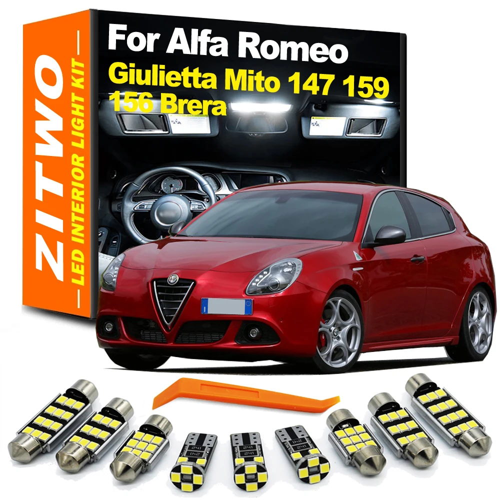 ZITWO Car Accessories For Alfa Romeo Giulietta Mito Brera GT Spider 4C 147 156 159 166 LED Interior Reading Map Trunk Light Kit