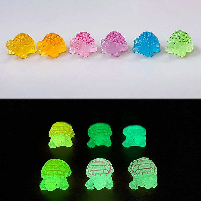รูปเต่าน้อย3D เรืองแสงขนาดเล็ก5ชิ้นของตกแต่งภูมิทัศน์แผงหน้าปัดรถยนต์เครื่องประดับสวนในบ้าน