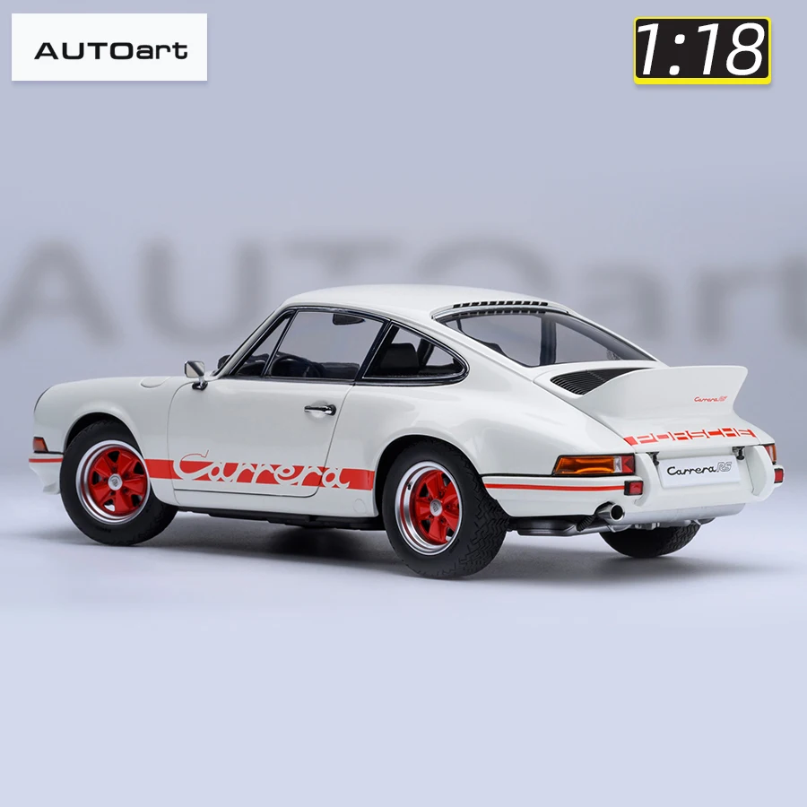 AUTOART 1/18 Porsche 911 Carrera 2.7 RS (Grand Prix White with Red stripes) Static display holiday gift collection  78030