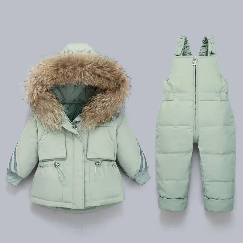 

Children Snowsuit Winter -30° Down Jacket Coat Jumpsuit Baby Girl Clothing Sets Toddler Boys Parka Kids Infant Overalls Overcoat