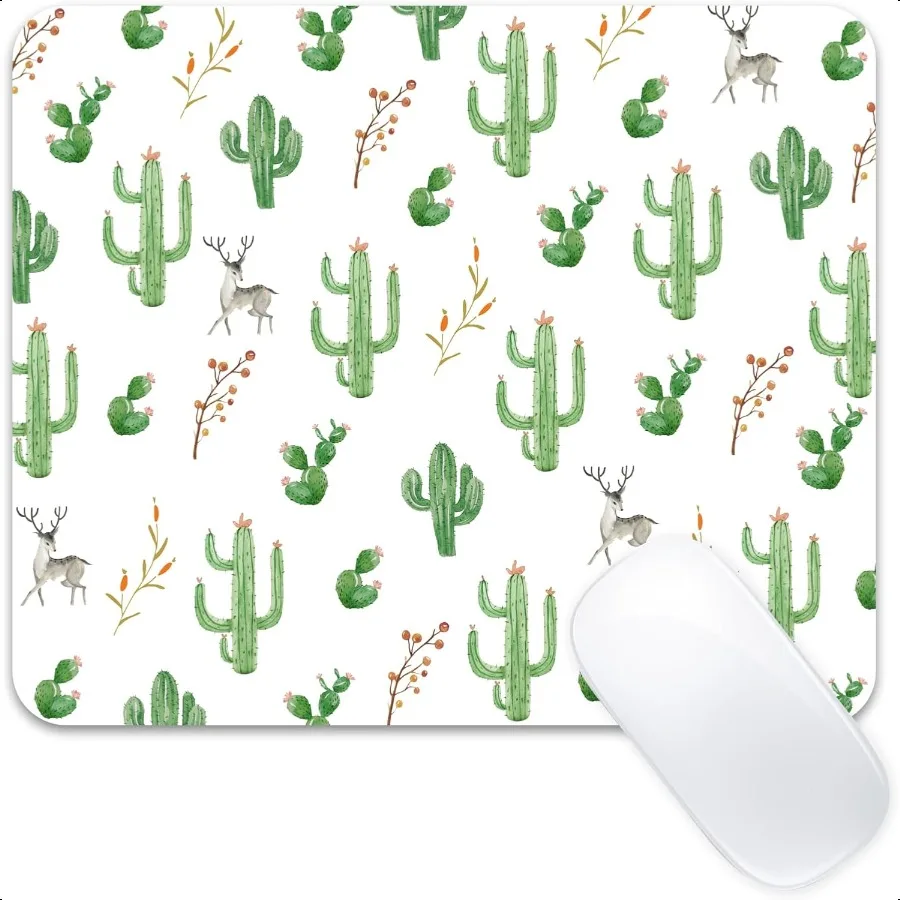 

Cute Mousepad Computer Kawaii Mousepad Cool Aesthetic Girly Women Design Girls Teen Pretty Cactus Modern Decorative Abstract Ar