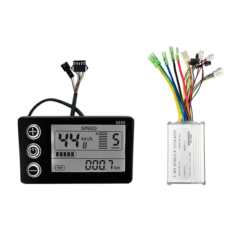 New-Ebike JN 15A Square Wave SM With Light Controller S886 Display For 36V/48V 250W/350W Electric Mountain Bike Conversion