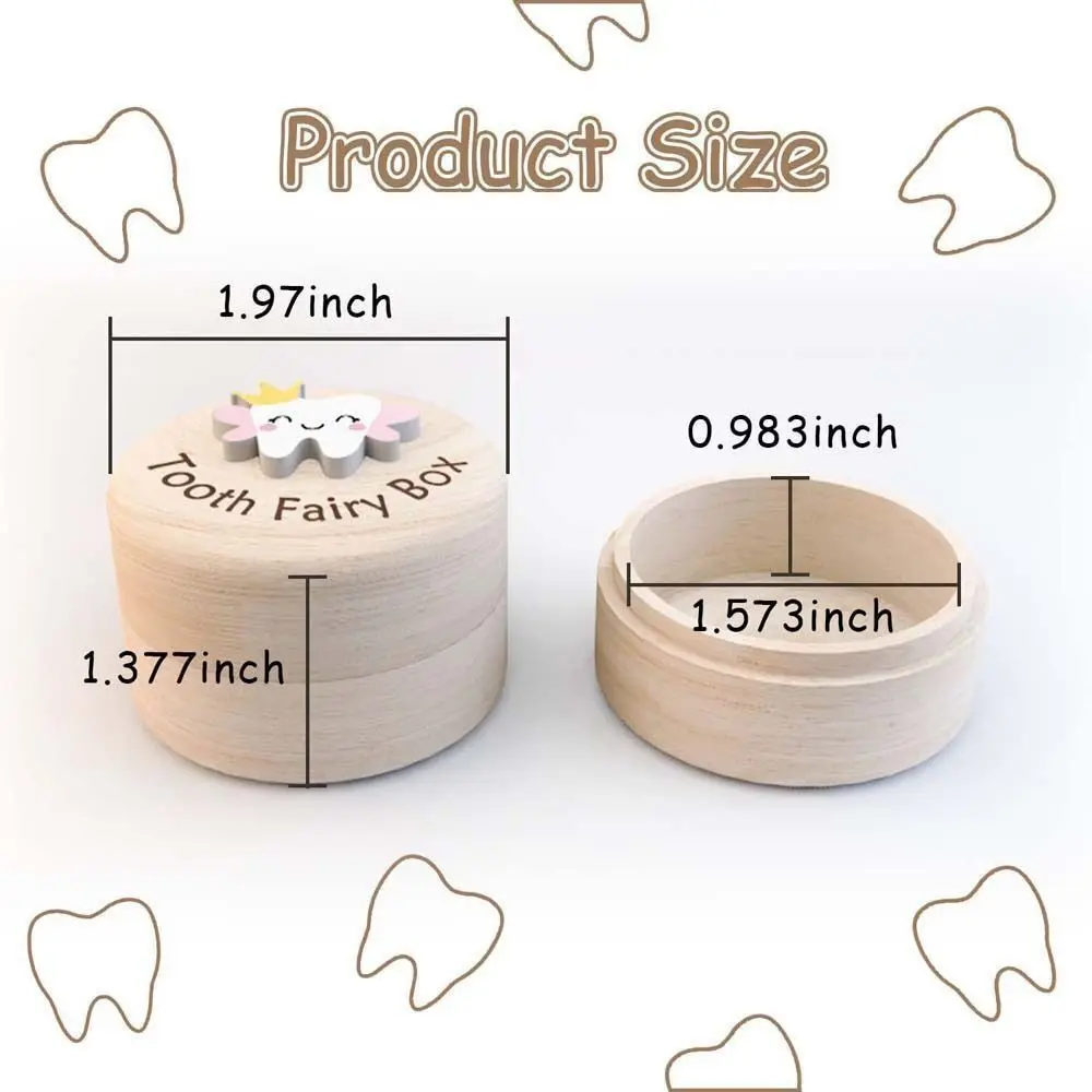 Durable Wooden Milk Teeth Organizer Save Gifts High Quality Baby Tooth Box Collecting Teeth Tooth Box