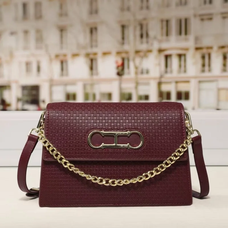 CH Classic Small Square Bag New Arrival Simple Commuter Single-Shoulder Crossbody Bag Pure Color Versatile Niche Bag for Women