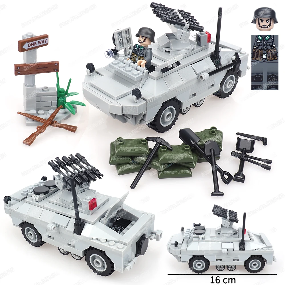 9P184 Anti-tank Armored Reconnaissance Car Building Block WW2 Figures Mini Weapons Amphibious Equipment Model Child Gift Boy Toy