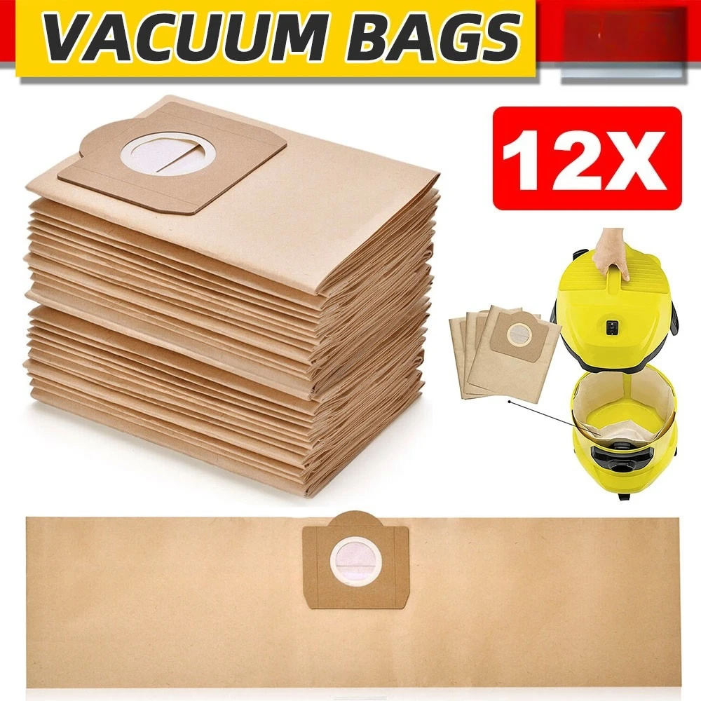 12PCS Vacuum Cleaner Dust Bags Replacement For Karcher 6.904-322.0 WD2 MV2 WD2.200