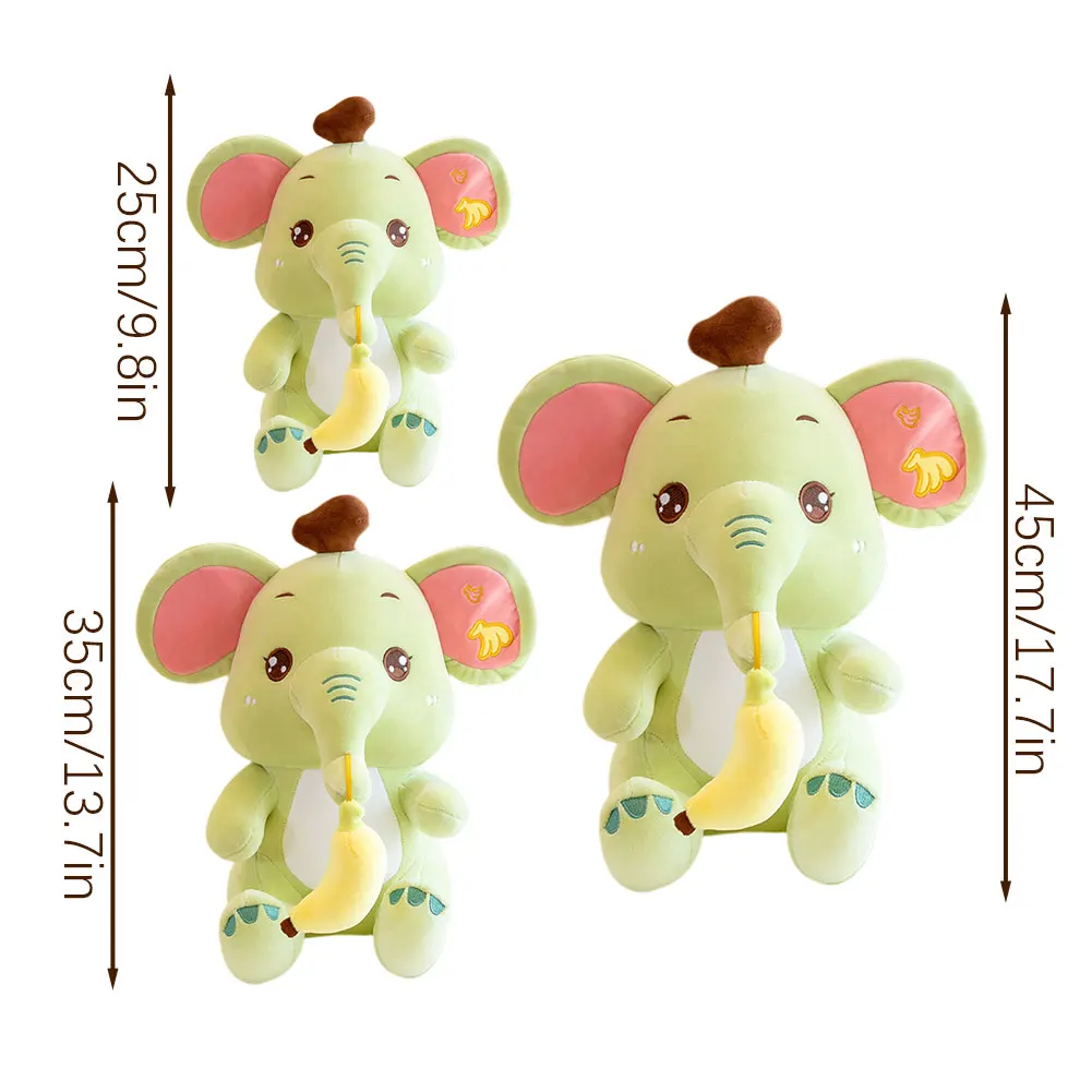 Banana-Elephant Plush Pillow Ultra-Soft Comforting Kids Nurserys Animal Theme Pillow Cushion Ideal Present Toy Companion