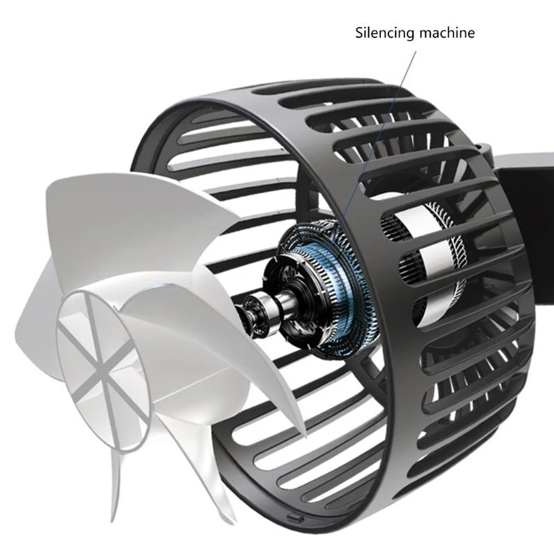 41XA Car Fan Electric Auto Cooling Fan for Backseat Headrest 360 Degree Rotatable Dual Head Stepless Speed Rear Air Fan