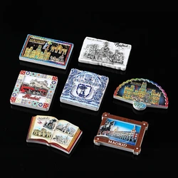Traveling Souvenirs Magnetic Stickers for Fridge Kawaii Home Decoration Creative 3D Fridge Magnets Madrid Traveling Souvenirs