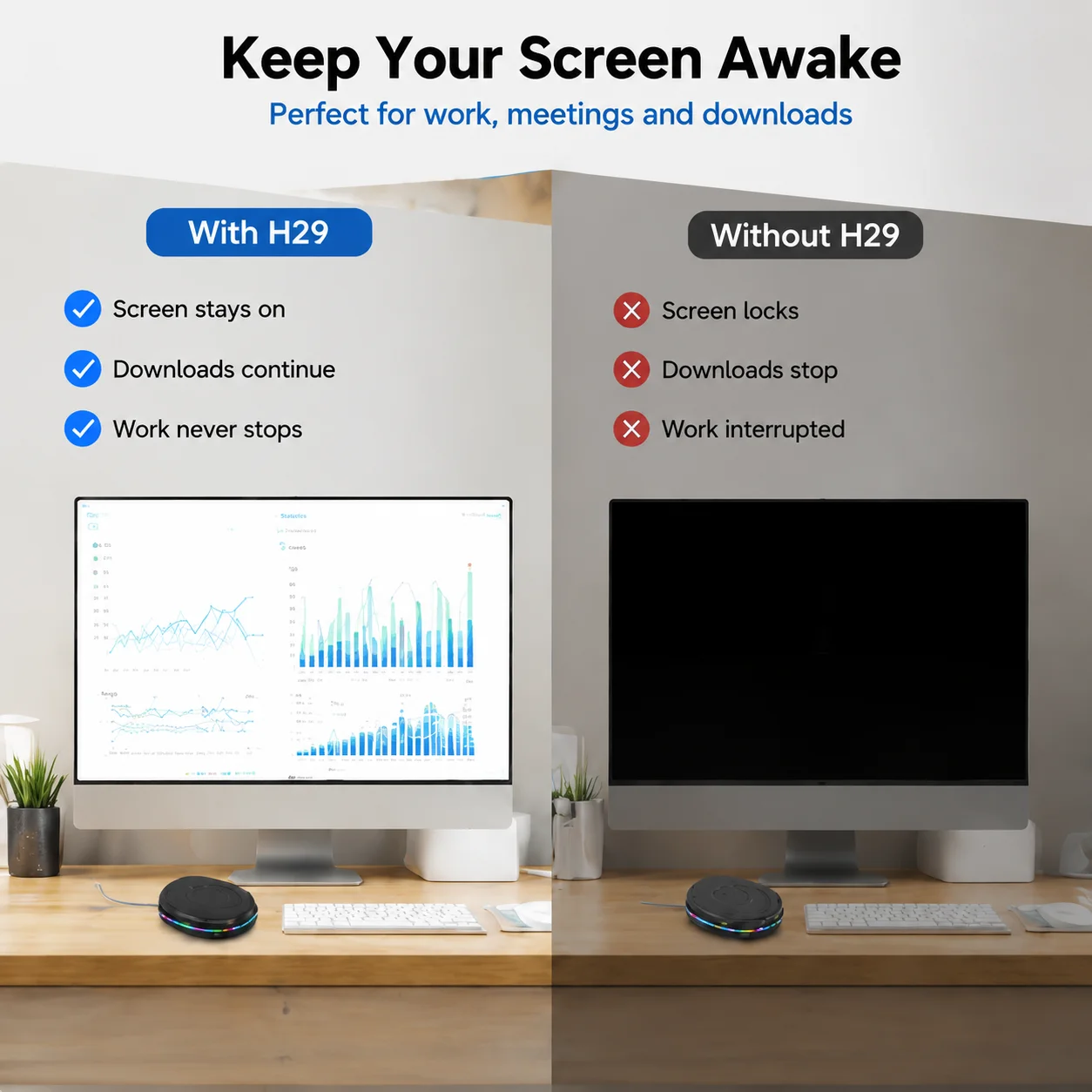 Virtual Mouse Mover Anti-sleep Automatic Movement To Prevent Computer Lock Screen With ON/OFF Switch Undetectable Mouse Jiggler