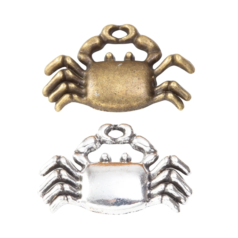 22pieces（Crab）vintage zinc alloy charm metal pendant DIY jewelry discovery making accessories3664