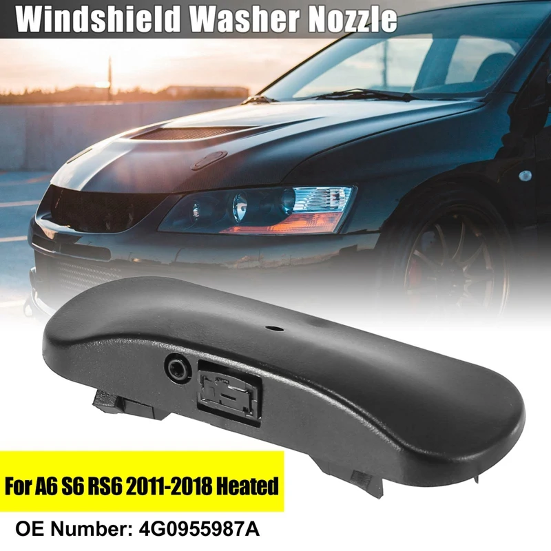 Left Side Windshield Windscreen Washer Nozzle Spray Jet 4G0955987A For - A6 C7 Allroad S6 RS6 2011-2018 Heated