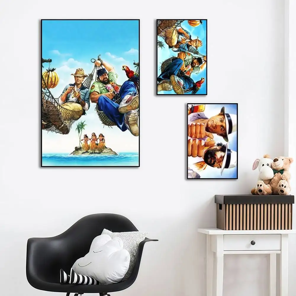 funny Bud S-Spencer and T-Terence Hill  High-End Fashion POSTER sticker For Living Room Entryway Luxury Home Decor
