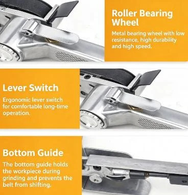 Air Powered Belt Sander 16000RPM Pneumatic Handheld Grinder With 330mm Belt For Metal Wood…