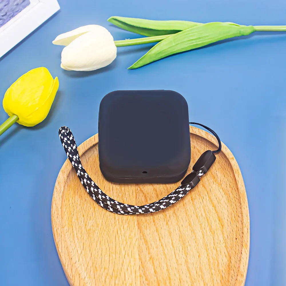 ポータブルソフトイヤホンケース落下防止シリコンプロテクターカバー耐衝撃ロープ保護スリーブ付きCMF芽用