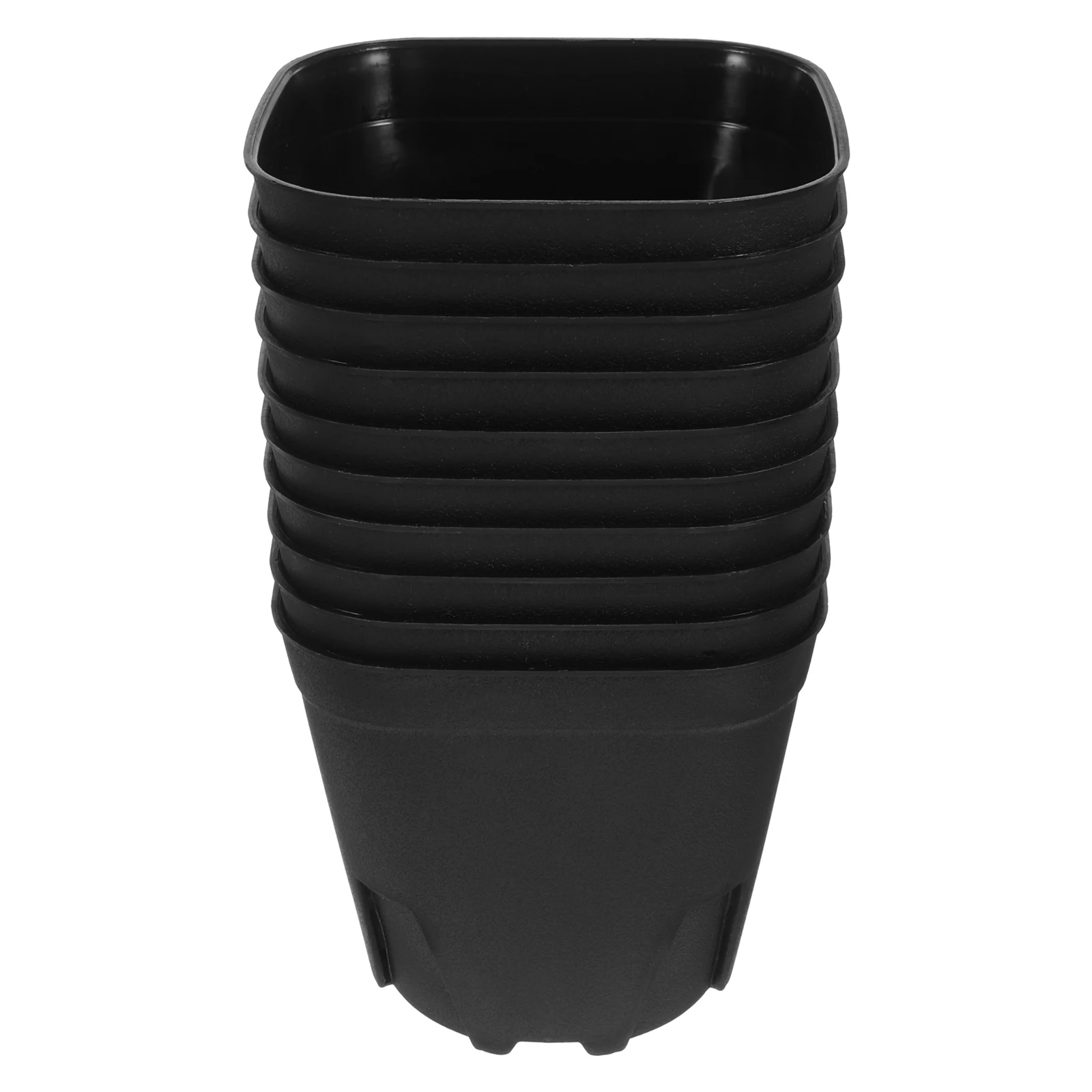 

10 Pcs Garden Root Control Square Basin Plants Nursery Pot Planter Black Plastic
