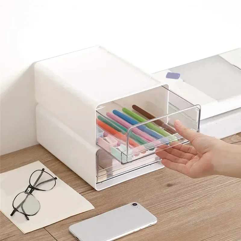 

Transparent Desktop Storage Box For Drawer Type Stack Combination Portable Storage Cabinet