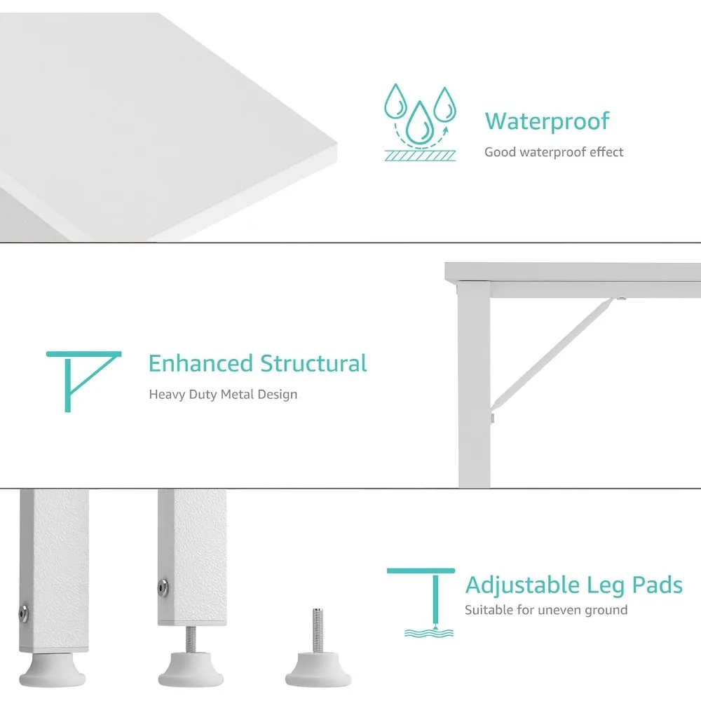 طاولة دراسة للمراهقين مقاس 40 بوصة مع مخرج طاقة - مكتب كتابة بسيط لعمل المكتب المنزلي لمحطة الشحن