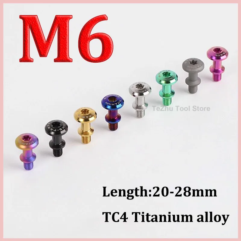 1pc Titanium Bolts M6 x 20 24 28mm Pedal Motorcycle Gearbox Side Cover Screw Titanium Alloy