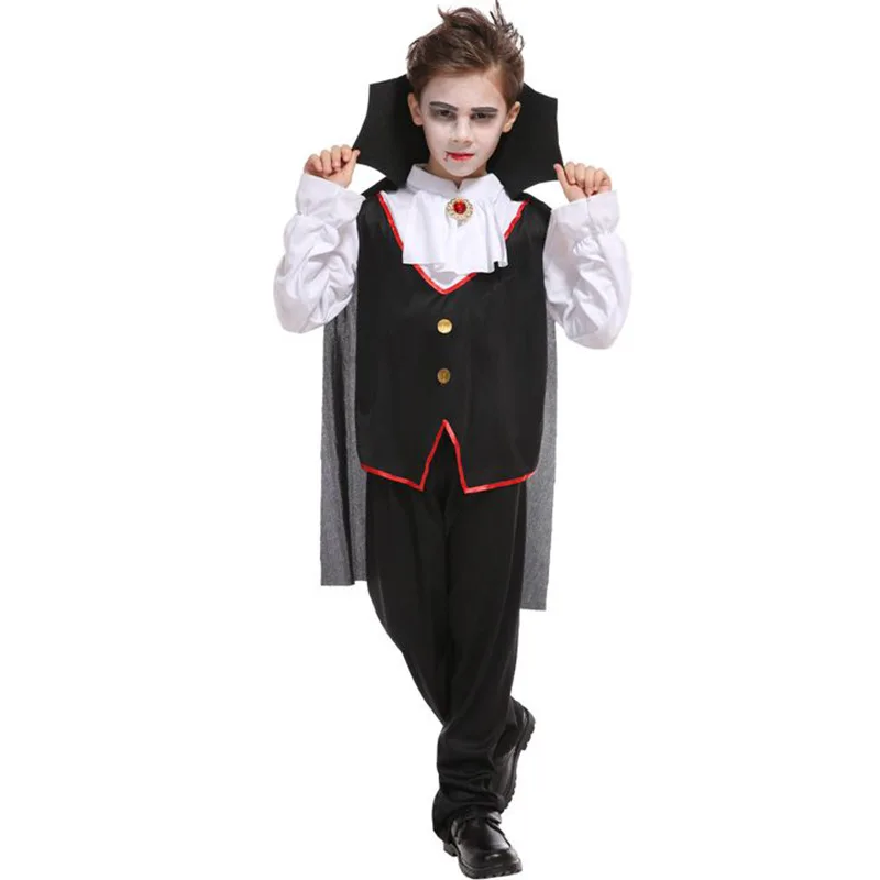 Trẻ Đáng Sợ Gothic Bé Trai Ma Cà Rồng Trang Phục Halloween Purim Carnival Roleplay Kinh Hoàng Đảng Đầm