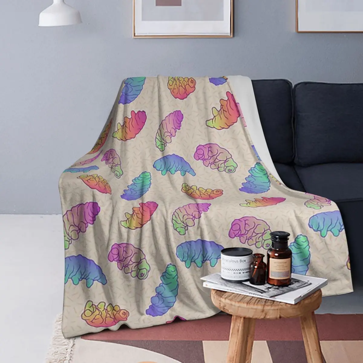 

Psychedelic Tardigrades Blankets Soft Warm Flannel Throw Blanket Bedding for Bed Living room Picnic Travel Home Sofa