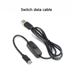 3A  USB to Type C  Switch data cable  power cord With ON OFF Switch，for Pi 4B