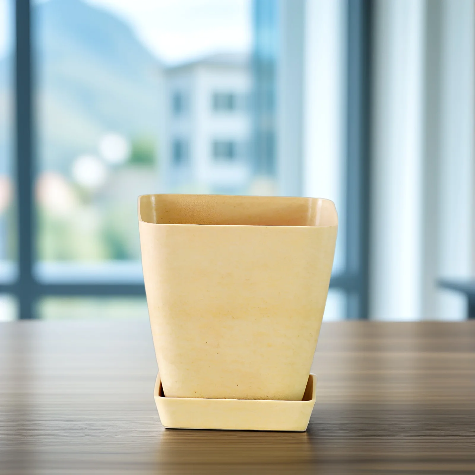 مجموعتان من أواني الزهور الصغيرة للعصارة، مزارعي خفيف الوزن ومتين، ديكور المكتب المنزلي، أوعية حديقة مربعة بيضاء للحليب