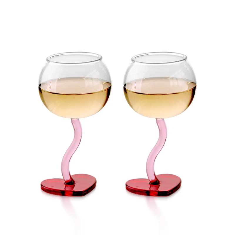 1pc 300ml forma de coração taça de vidro champanhe copo de vinho de vidro de borosilicato alto resistência ao calor copo de cocktail romântico