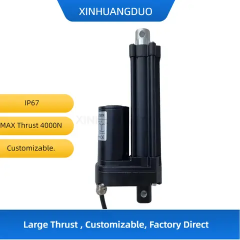 IP67 Waterproof Linear Actuator 4000N 20MM-400MM Stroke for Solar Tracker, Door Motorization, Industrial ,Home Use