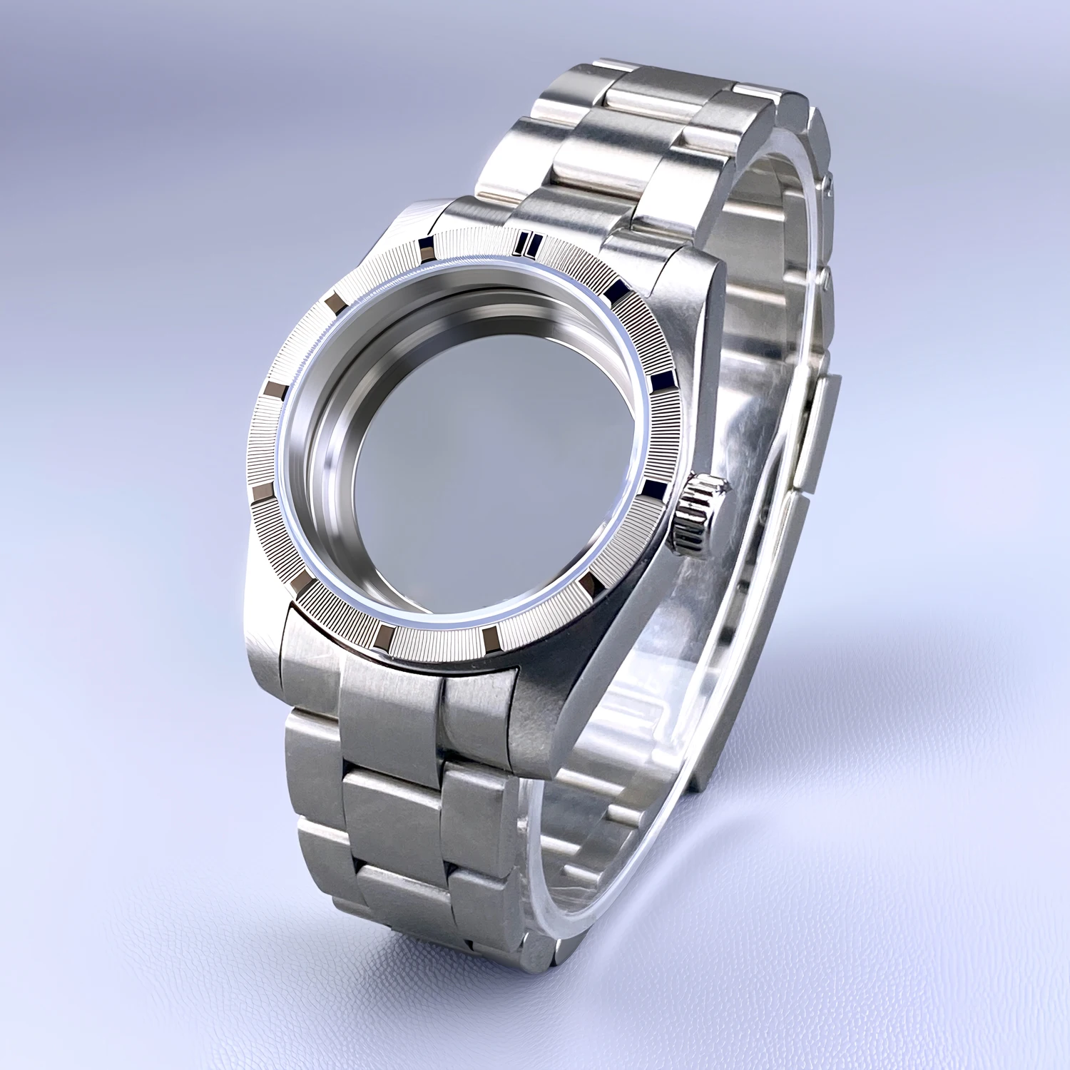 

36mm NH35 Engine turned Bezel watch case for AK Parts Sapphire Glass Stainless Steel case Fit NH35 Movement 28.5mm Dial NH35