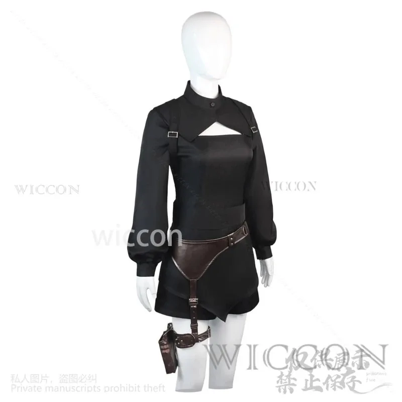 جديد 2025 أزياء أنيمي YOUR FORMA التأثيرية Echika Hieda زي المعركة السوداء زي الحزام الباروكات Jirai Kei Goth Lolita Halloween Customi