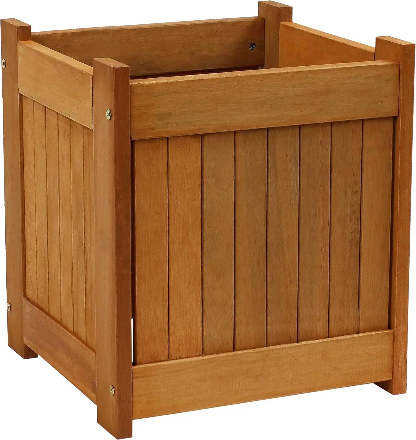 

Meranti Wood 16-Inch Square Planter Box With Teak Oil Finish