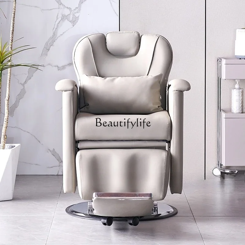 1*High-end hair care reclining physiotherapy chair beauty lift large chassis hair cutting chair