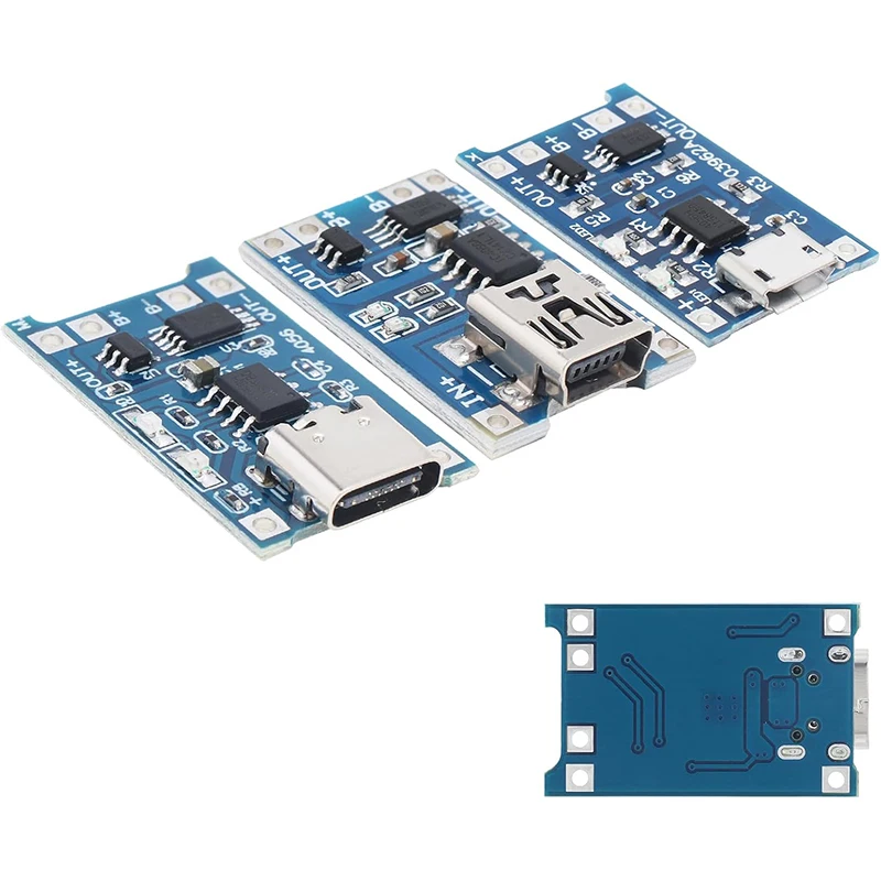 20Pcs 5V 1A TP4056 충전 모듈 마이크로 USB/타입-c usb 보호 기능이 있는 리튬 배터리 충전기 보드
