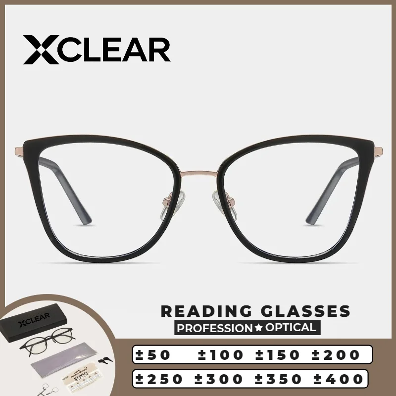 

XCLEAR Geometric Reading Glasses Trendy Fashion Lightweight Anti Blue Light High Quality Customized Progressive Prescription