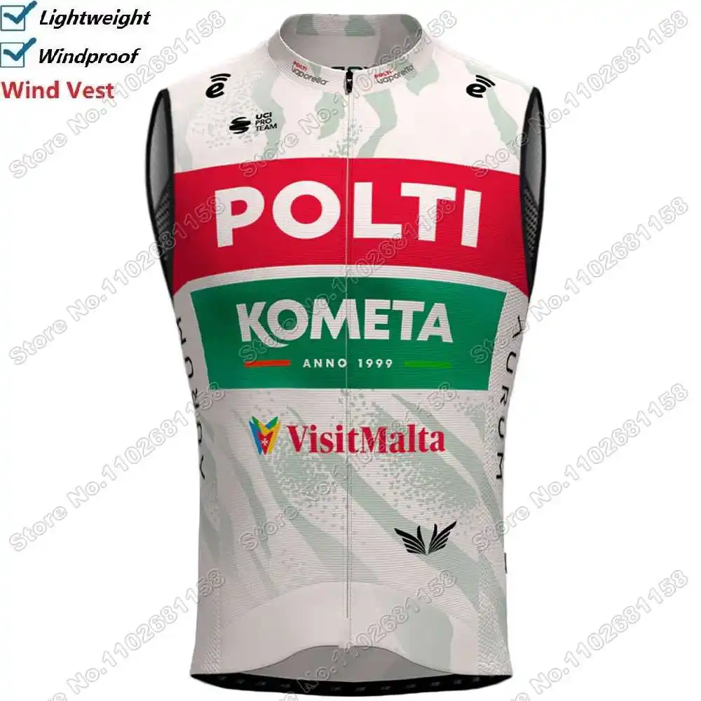 2025 Polti Kometa Cycling Vest Windproof Men France Tour Team Wind Vest Cycling Jersey Sleeveless Bicycle Windbreaker MTB Wear