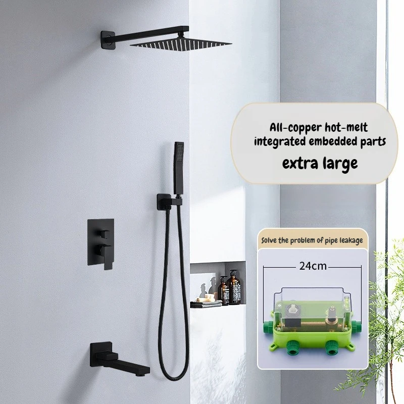Copper Alloy Concealed Shower Set Hotel Multifunctional Adjustable Bathroom Faucets Self Cleaning Silicone Nozzle Hot Melt Style