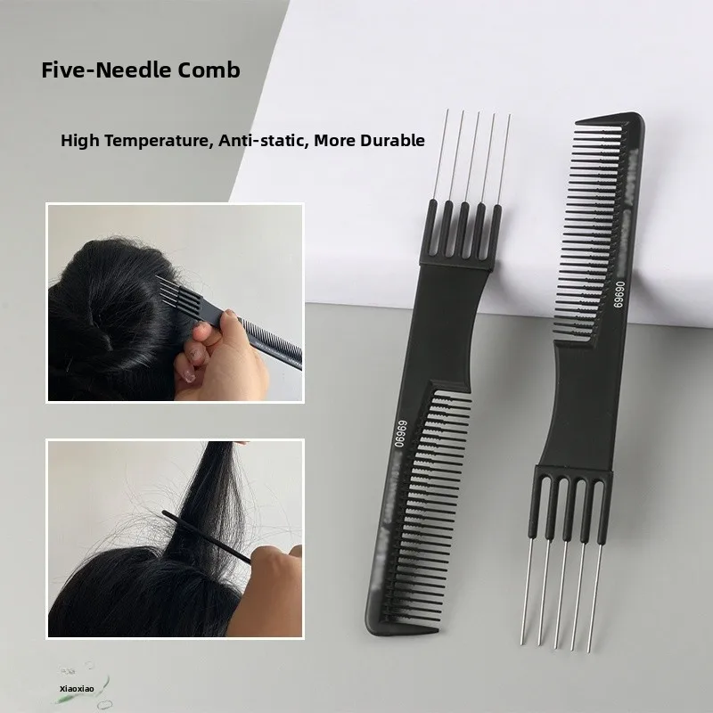 

Five-Tooth Comb Five Needle Tail Hair Texture Separator Professional Makeup Artist Hair Parting Tool Thick Tooth Comb