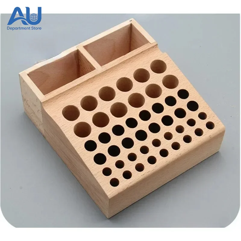 Beech Leather Craft Tools Holder Rack Stand 46 / 98 Holes Leather Craft Tool Rack Stamp Punch Tool Storage Box Holder Organizer