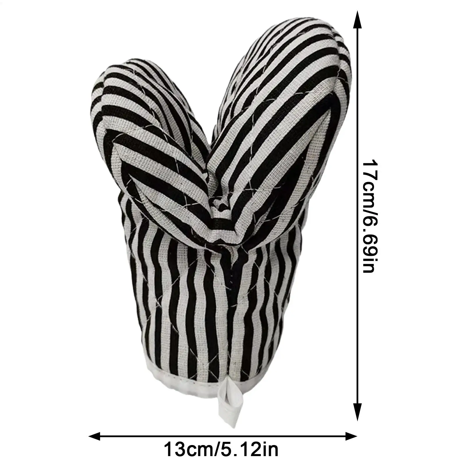 Heat Resistant Kitchen Mitts Striped & Microwave Safe for Oven BBQ Grill Baking, Home Apartment Restaurant Party